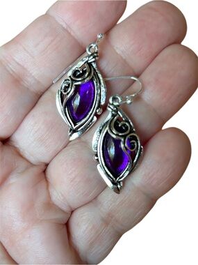 New Purple Marquis Stone Dangle Earrings